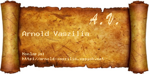 Arnold Vaszilia névjegykártya